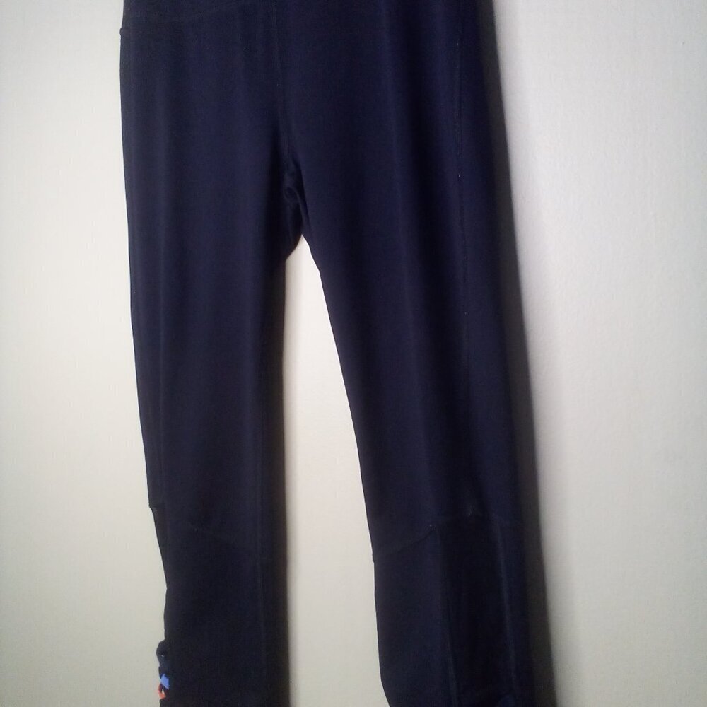 Fila Capri Leggings Women M Sport Active Leg Cut-Out Zip Pocket Black - Picture 7 of 13